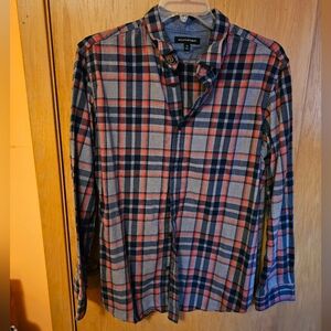 Banana Republic Flannel Shirt Top Button Down Grey XL